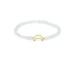 Armband maansteen elastisch met maan bedel