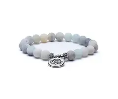 Mala/armband amazoniet elastisch met lotus