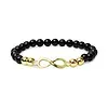 Armband zwarte toermalijn & hematiet met infinity symbool