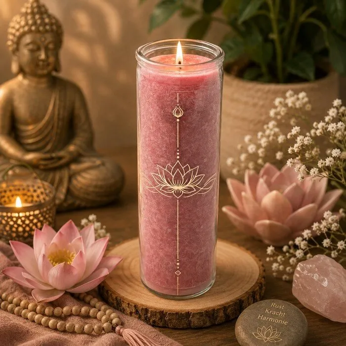 Kaars stearine Lotus oudroze ongeparfumeerd