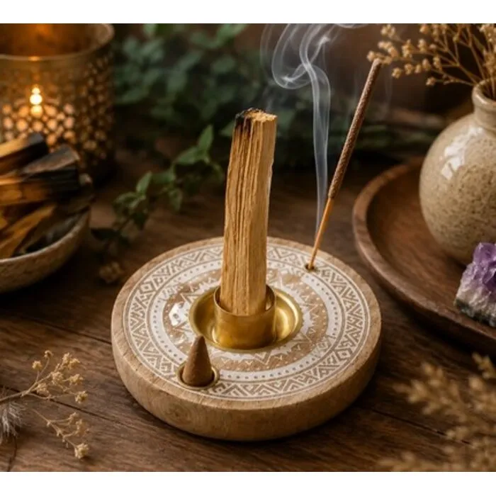 Palo Santo- en wierookbrander mangohout whitewash