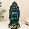Boeddha Wierookhouder Zittend Blauw-Groen 23 cm