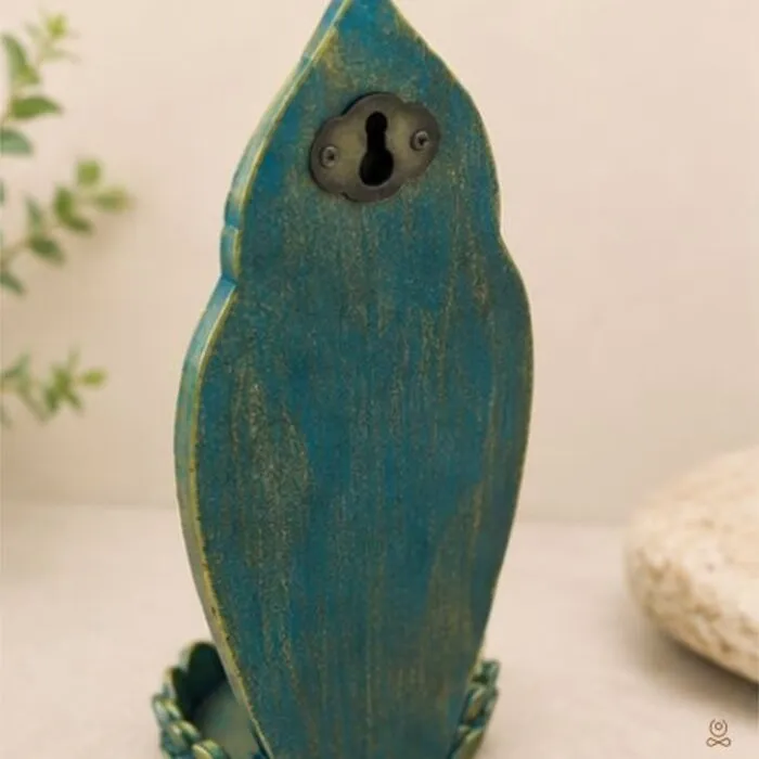 Boeddha Wierookhouder Staand Blauw-Groen 23 cm | Polyresin