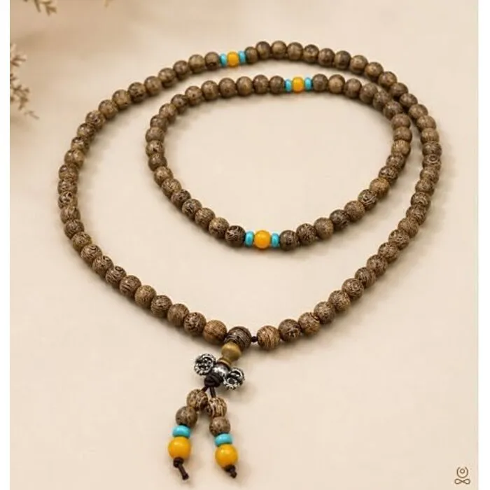 Houten Mala 8 mm met Dorje – Meditatieketting 45 cm