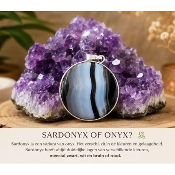 Sardonyx hanger zilver