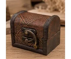 Mini Schatkistje Hout Vintage – 6,5 cm