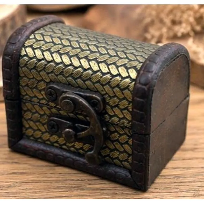 Mini Schatkistje Hout Vintage – Sieraden- en Edelsteenkistje 6,5 cm
