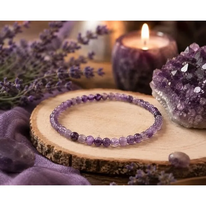 Fijne armband amethist 4 mm
