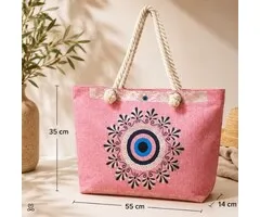 Strandtas boze oog roze