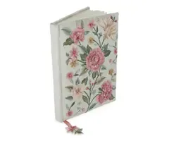 Notitieboek fluweel mintgroen met bloemen