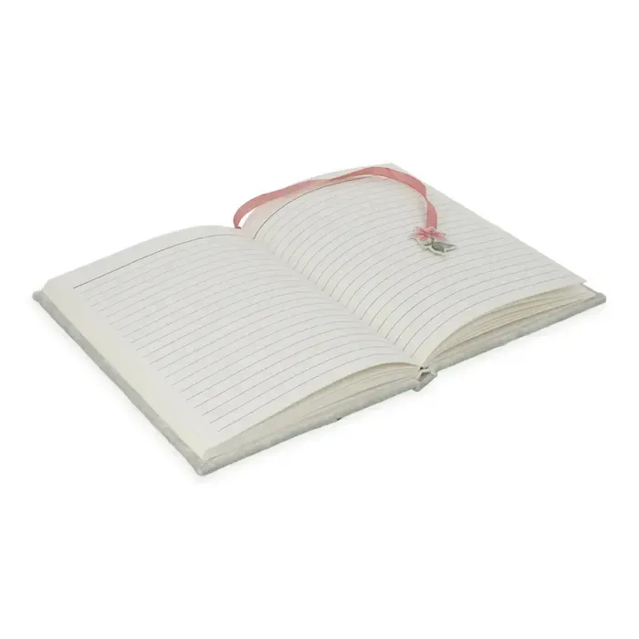 Notitieboek fluweel mintgroen met bloemen