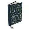 Notitieboek fluweel donkerblauw met bloemen