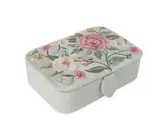Sieraden / tarotdoos fluweel mintgroen met bloemen