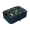 Sieraden / tarotdoos fluweel donkerblauw met bloemen