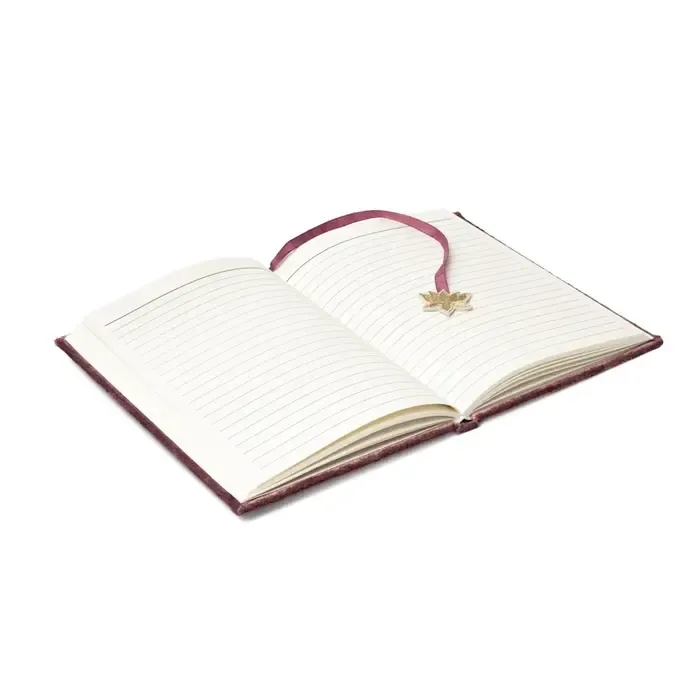 Notitieboek fluweel roze met godin