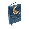 Notitieboek fluweel blauw met maan
