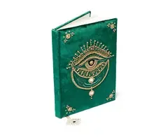 Notitieboek fluweel groen met oog