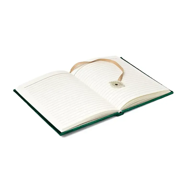 Notitieboek fluweel groen met tarot oog