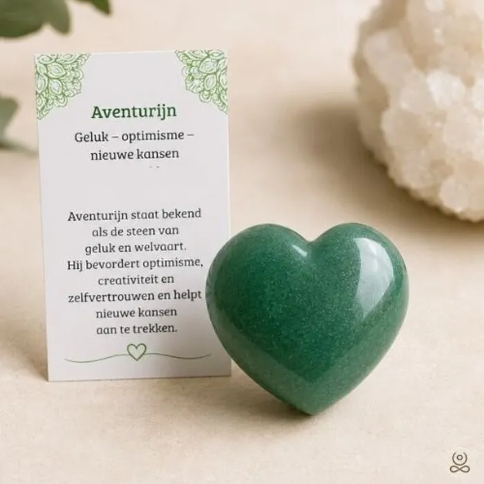 Aventurijn hart 4 cm | Dikte: ca. 2 cm