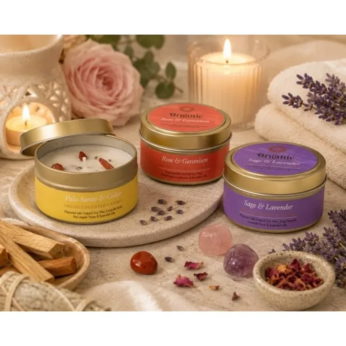 Geurkaars smudge SET van 3 Organic Goodness