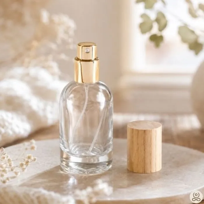 Glazen Sprayflesje 30 ml met Houten Dop - Luxe Verstuiver
