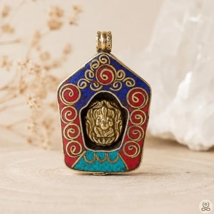 Ganesha Hanger Tibetaanse Stijl met Koord – Kleurrijk