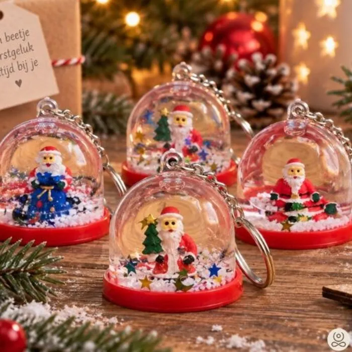 Kerst Sleutelhanger met Sneeuwbol