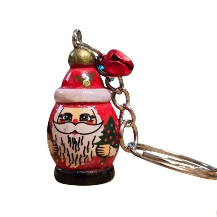Sleutelhanger kerstman met belletjes