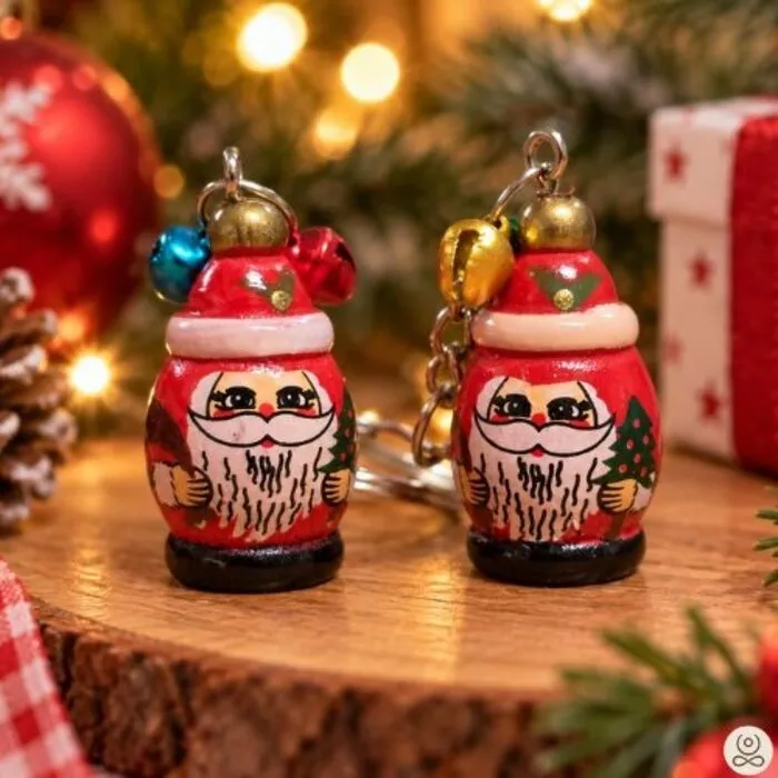 Sleutelhanger kerstman met belletjes
