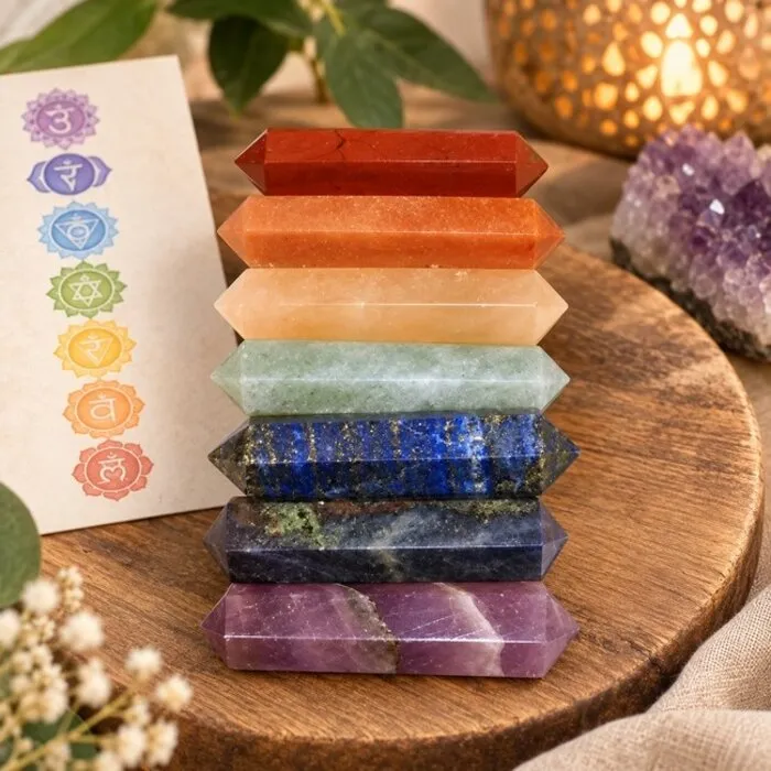 Edelstenen SET 7 chakra massage staafjes