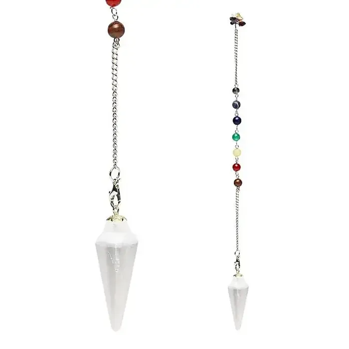 Pendel seleniet met chakra ketting