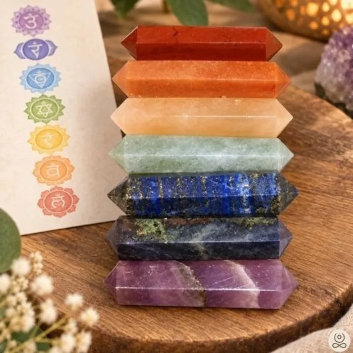 Edelstenen SET 7 chakra massage staafjes