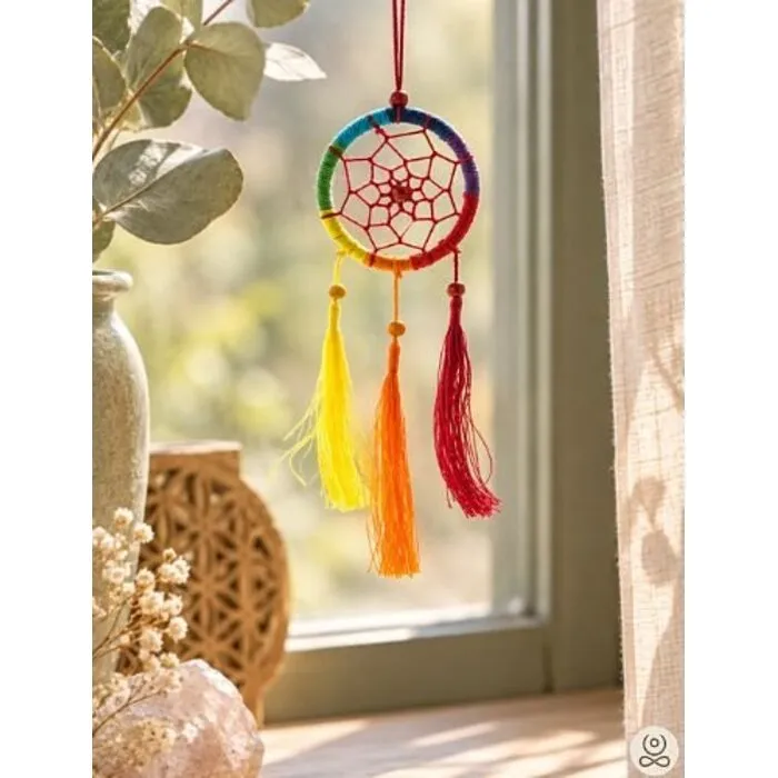 Regenboog Chakra Dromenvanger 6,5 cm met Kaartje