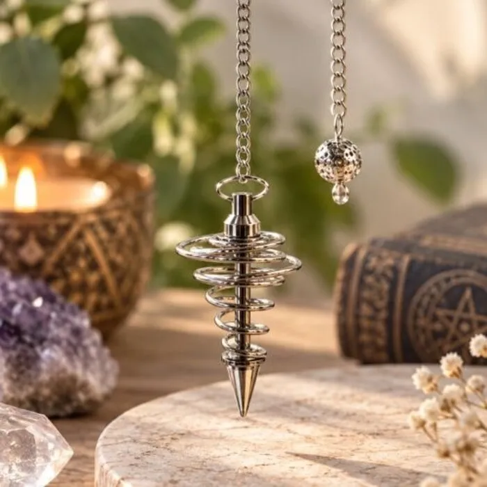 Metalen Spiraalpendel Zilverkleurig – 4,5 cm