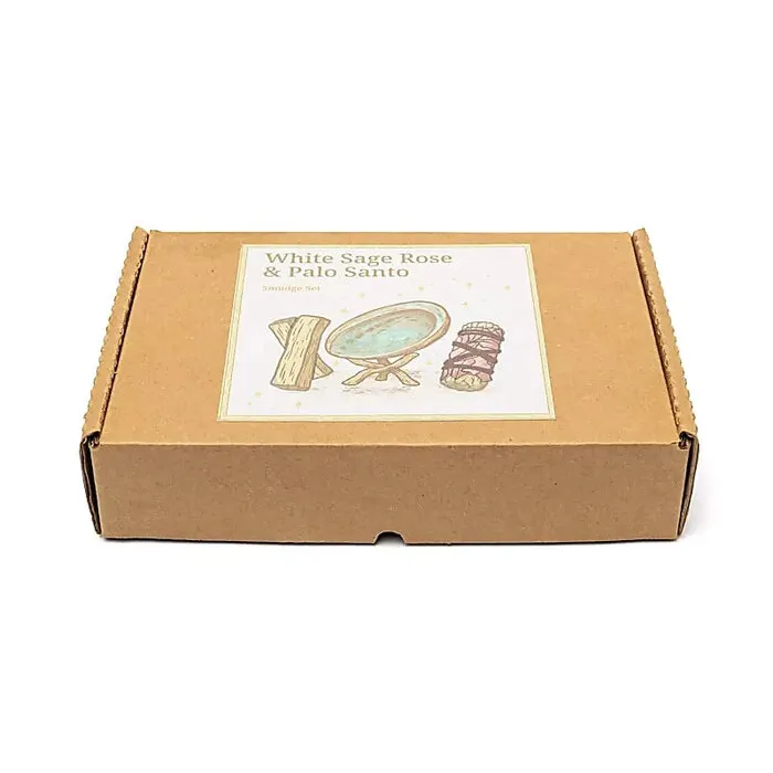 Smudge set witte salie, roos & Palo Santo
