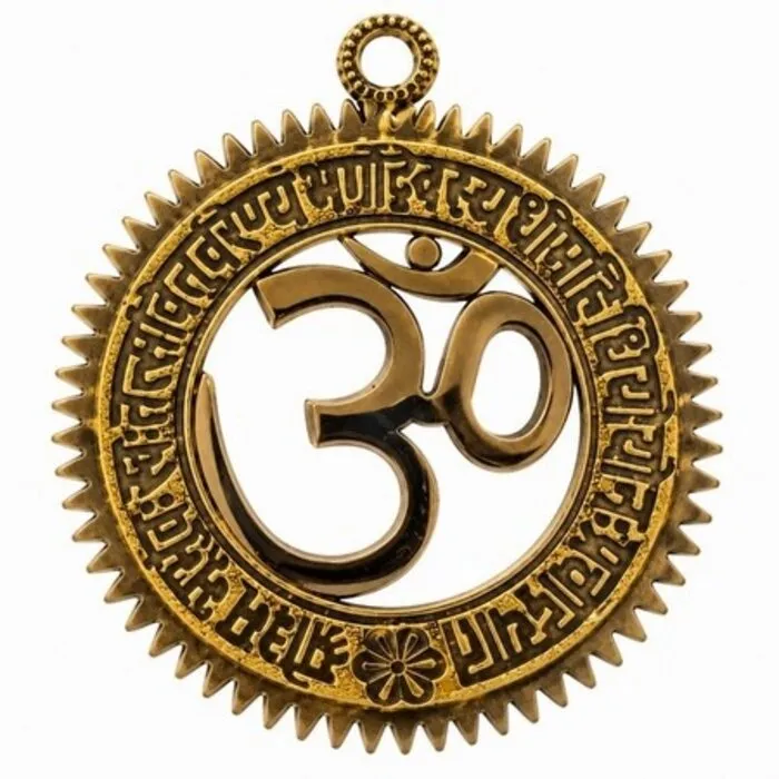 Ohm muurhanger met Gayatri Mantra 14 cm