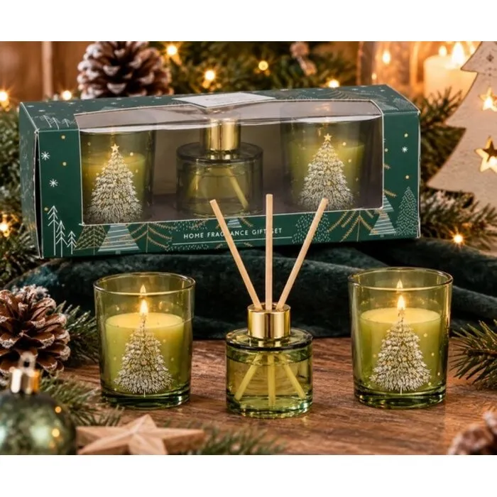 Kerst geurset Dennenboom 3 delig