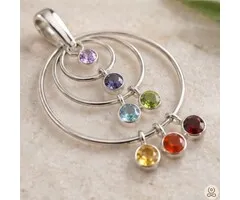 925 Sterling Zilveren Chakra Hanger met 7 Edelstenen