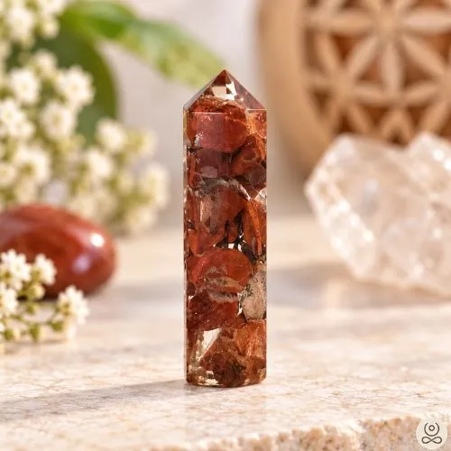 Orgone puntje rode jaspis