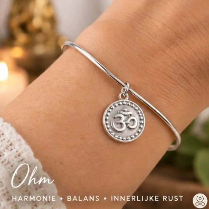 Metalen Armband met Ohm Teken – Verstelbaar & Nikkelvrij