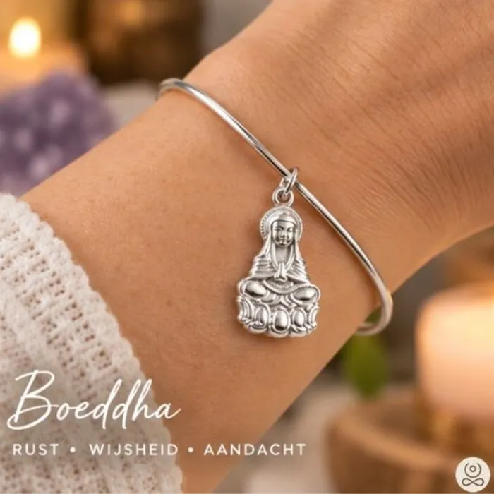 Metalen Armband met Boeddha – Verstelbaar & Nikkelvrij