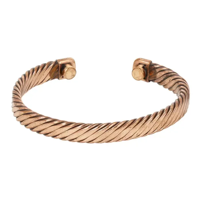 Armband koper gedraaid motief magnetisch