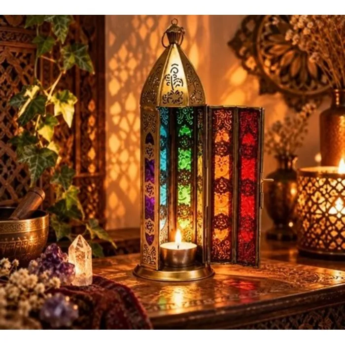 Sfeerlicht oosters goudkleurig 7 Chakra's