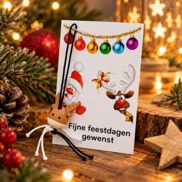 Kerstkaartje met een rendier