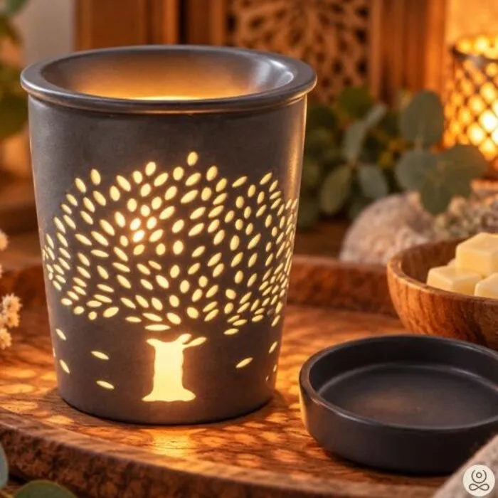 Oliebrander zwart met levensboom