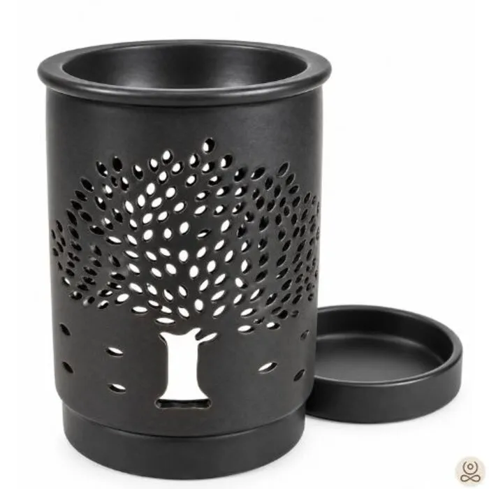 Oliebrander zwart met levensboom