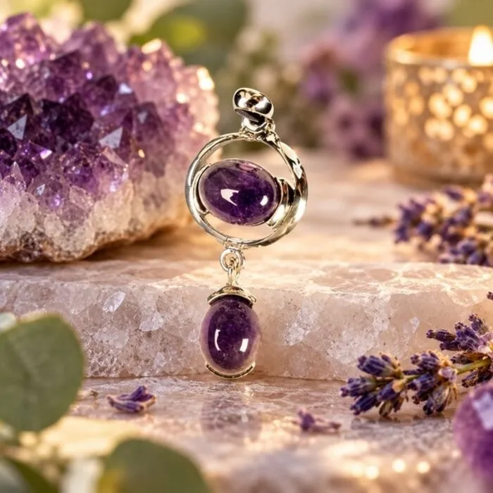 Amethyst hangertje zilver