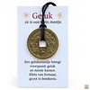 Geluksmunt aan koord met kaartje