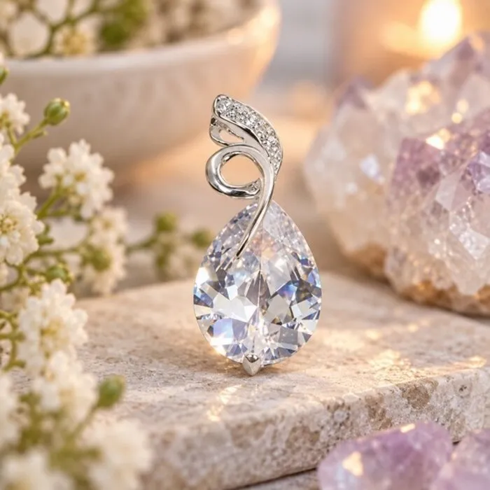 Cubic Zirkonia curly hanger