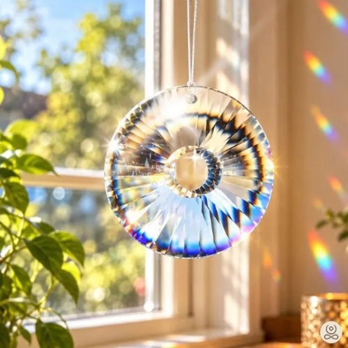 Raamkristal Cirkel 4,5 cm – Feng Shui Regenboogkristal